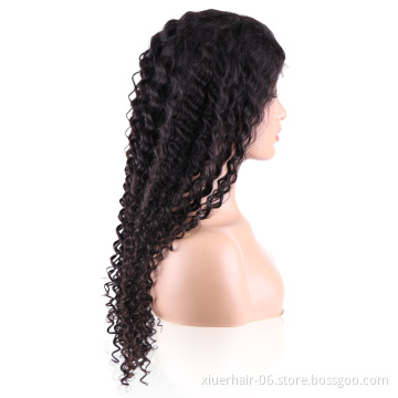 RTS Wholesale High Quality for Black Women 100% Deep Wave Short and Long 4x4 Lace Closure Human Hair Wigs with Baby Hair